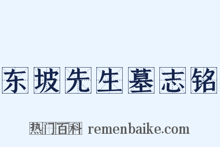 东坡先生墓志铭是什么意思的图片